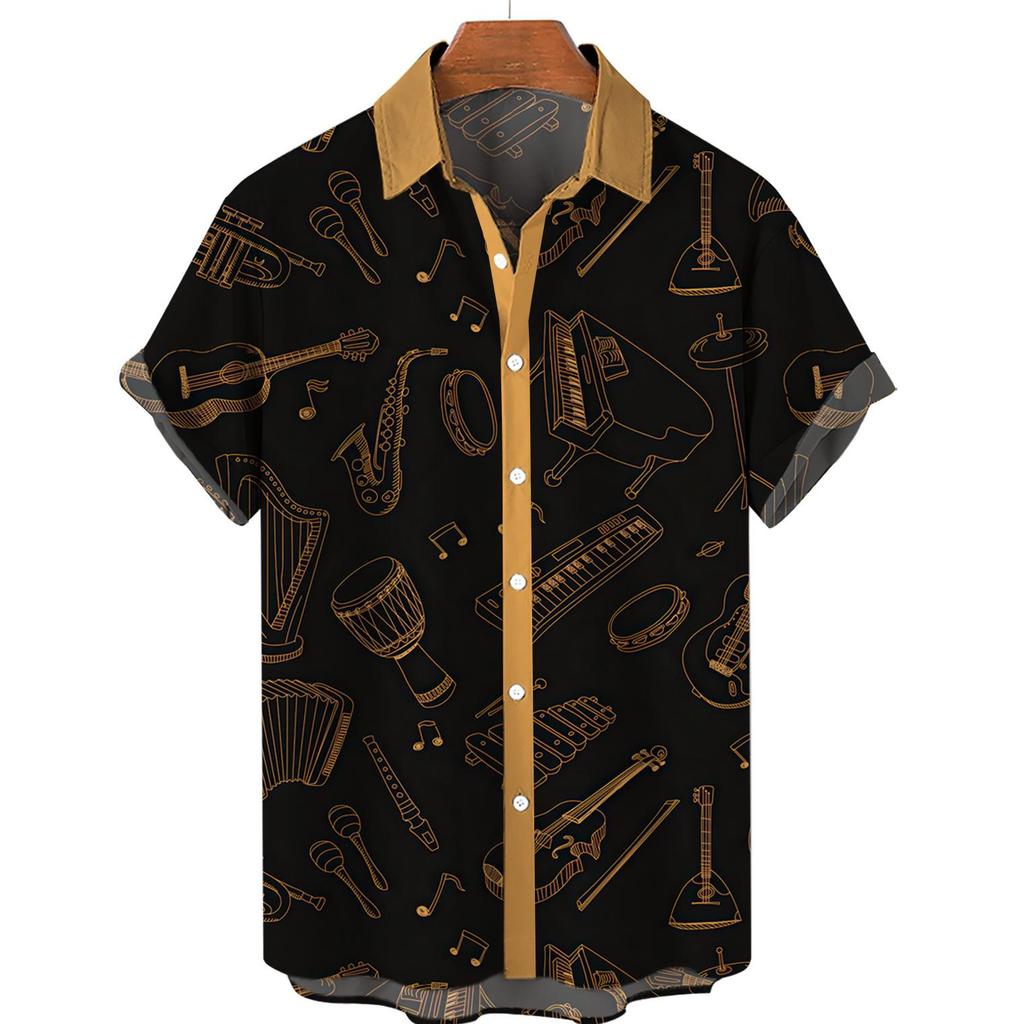 Chemise hawaïenne décontractée d'été imprimée en 3D pour hommes, chemise de bord de mer de vacances