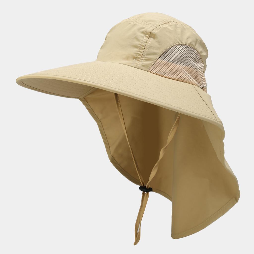 New Spring and Summer Sunshade Bucket Hat Women's Outdoor Jungle Mountaineering Fishing Hat Neck Protector Big Brim Men's Quick-drying Hat