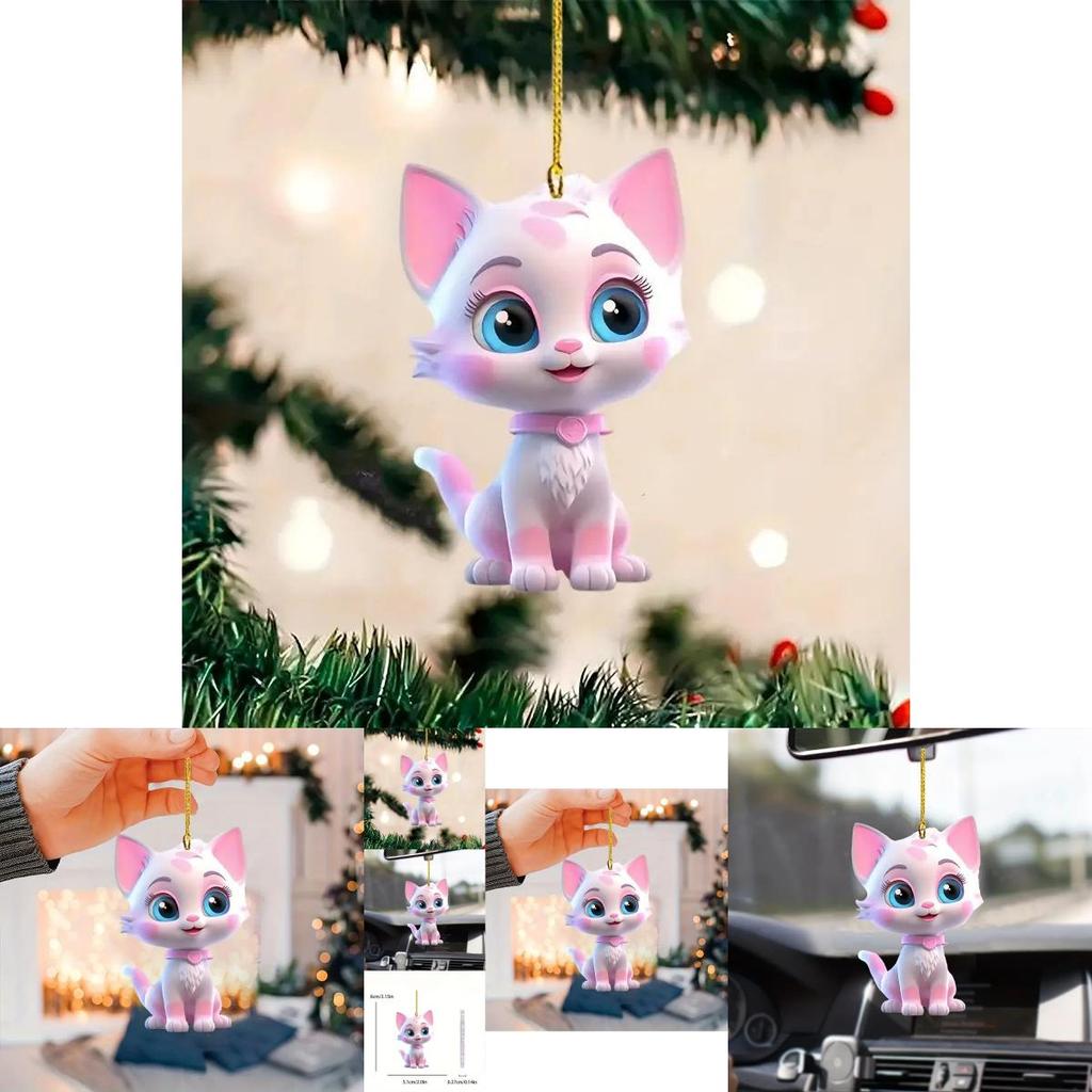 Adorable Pink Acrylic Cartoon Style Car Hanging Decoration For Trendy Vehicle Decor