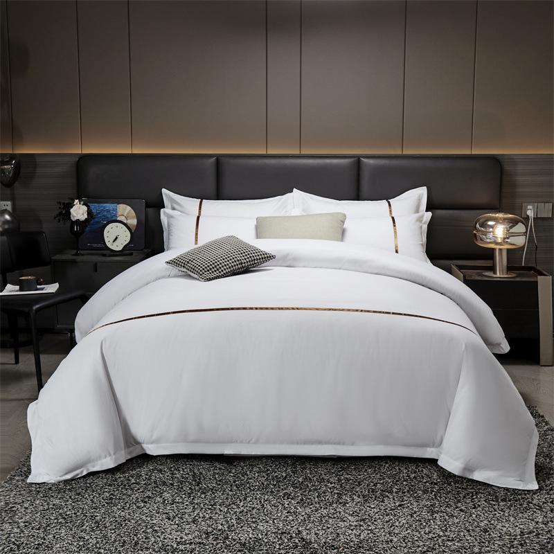 Four-Piece White Bedding Set for Hotels, Guesthouses & B&Bs: Includes Sheets and Three-Piece Duvet Cover Set
