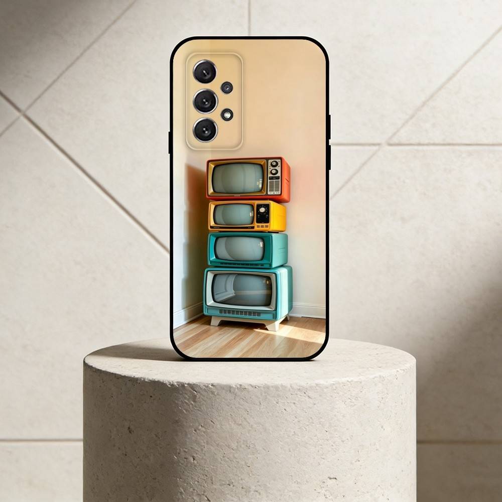 R-RetroVintage phone Case For Samsung S25,24,21,22,23,30,Ultra,20,Plus,Fe,Lite,Note Soft Black Cover