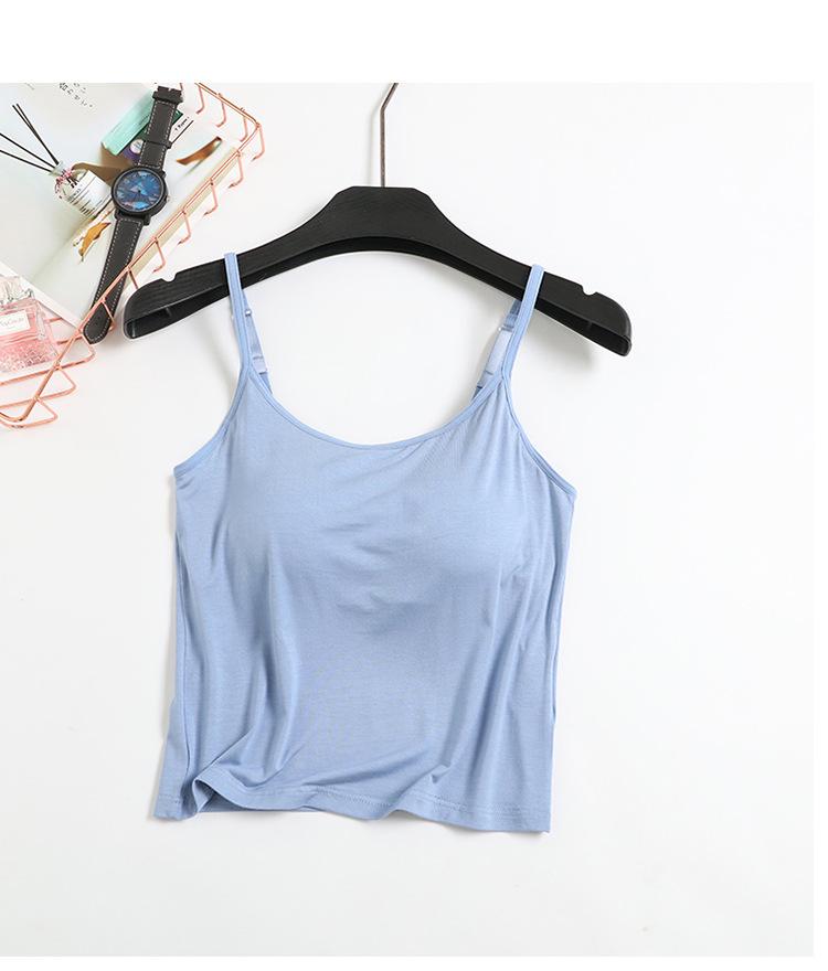 Modal Padded Crop Tank with Bra Cup & High Waist Shorts - Women's Summer Lingerie Set