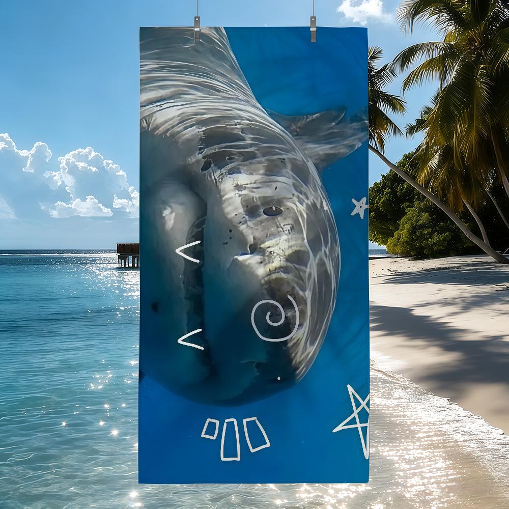 

Shark Exploring the Sea Towel Quick Drying Beach Towels Are Suitable For Swimming Pools Camping Yoga And The Gym W40*H60(CM)