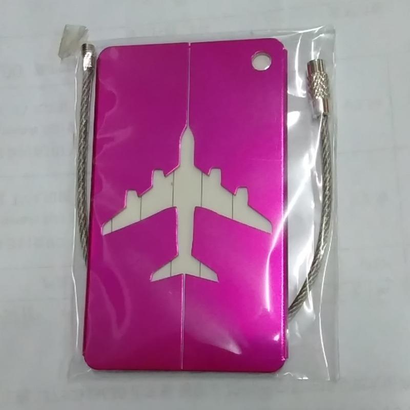 Aluminium Alloy Aircraft Luggage Tag with Name Travel Luggage Tag ID Card Anti-lost Solid Colour Travel Accessories
