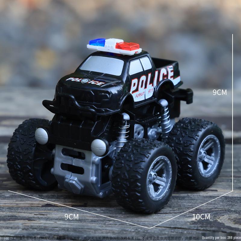Police Car Simulation Stunt Model: Children s Four-Wheel Drive Off-Road Inertial Toy Car