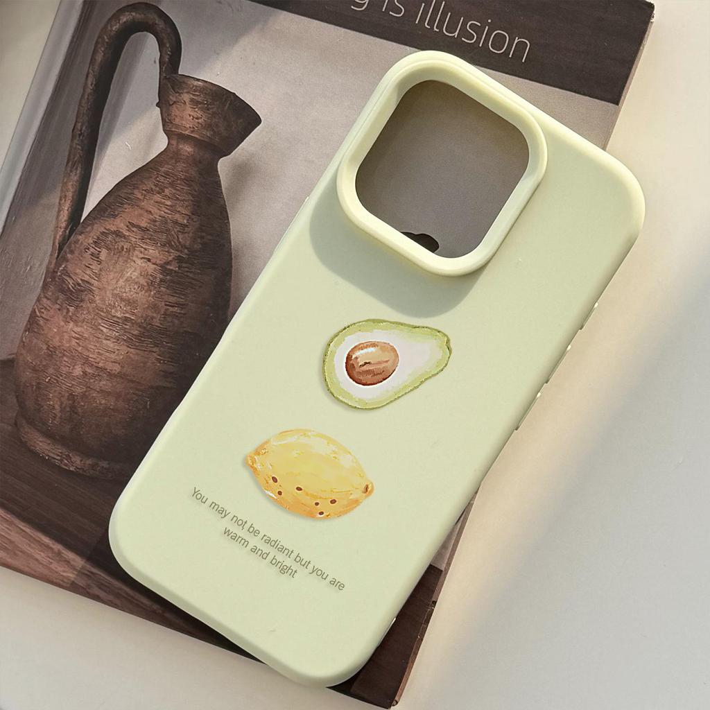 Creative Avocado Lemon Phone Case for iPhone 13, iPhone 15, and iPhone 16 Pro Max