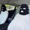 3-hole Car Seat Headrest Full Face Cover Ski Mask Hat Anti Ash Protection For Car Interior Seats Funny Cover Decoration