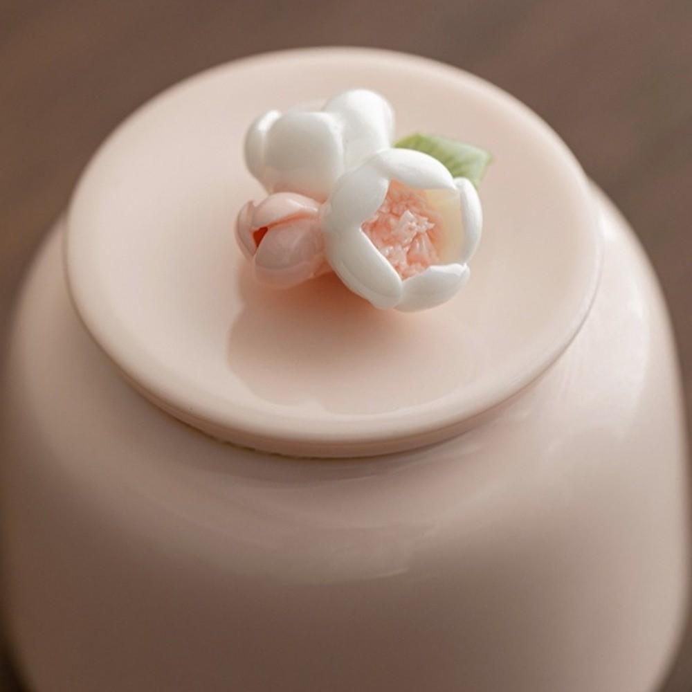 Moisture Proof Ceramic Tea Jar Pink Tea Sealed Jar Creative Tea Tin Can  Kitchen