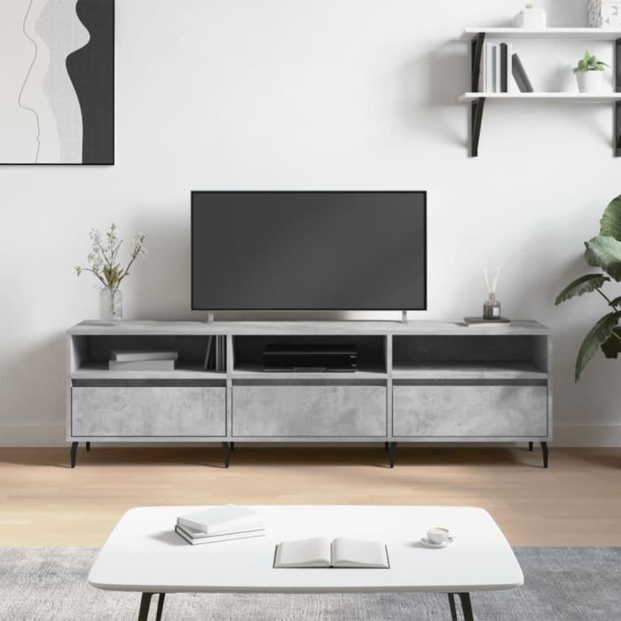 VidaXL Meuble TV gris béton 150x30x44,5 cm bois d'ingénierie 831296