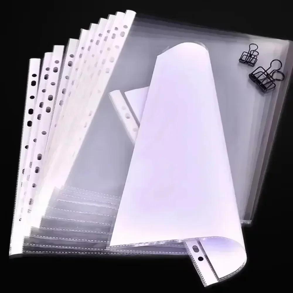 100 Stück 11-fach gelochte transparente Plastik-Heftmappen für A4-Dokumente Hüllen Blatttaschen Schutzhüllen Bürobedarf