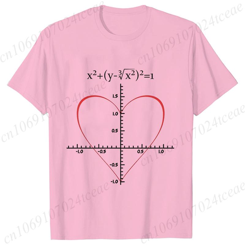 Men's T-Shirt Heart Equation Romantic Math Nerd Geek Love Gift Printed T-Shirt Summer Casual Tee T-Shirt for Men 2025 New Tops