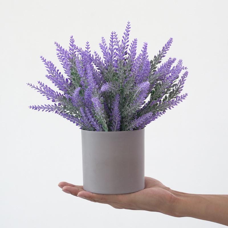 Pianta Artificiale Lavanda Decorativa Con Vaso Per Casa Ufficio Arrangement Romantico Da Tavolo