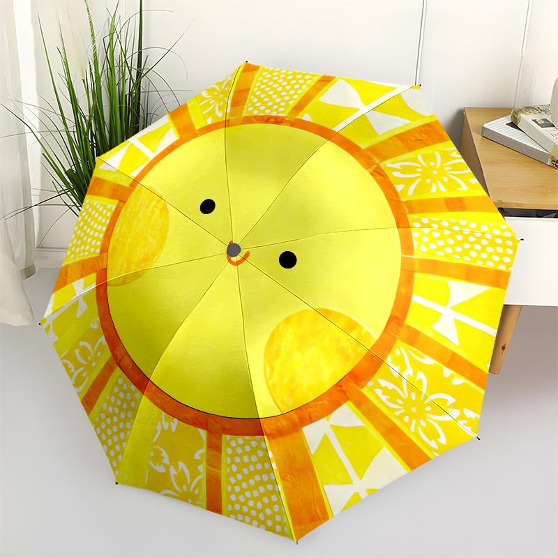 

Sunflower, Cartoon Automatic Folding Umbrella 8 Ribs, Durable Iron Frame, Bright Color Pattern Compact Travel Umbrella, Suitable for Outdoo