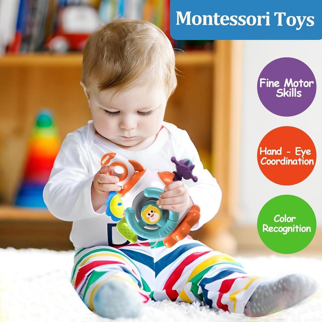 Montessori Toys 6 In 1 Baby Sensory Toys For Kids Educational Learning Shape Sorter Activity Stacking Toys