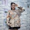 Women's Rhinestone-Embellished Loose-Fit Knit Top, Plus Size, Tummy-Concealing, Slimming, Convertible as Outerwear Round Neck Sweater