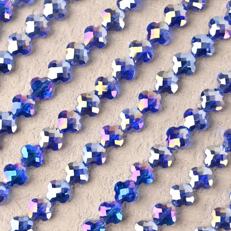 Electroplated Four-Leaf Clover Sherpa Beaded Jewelry Accessories for DIY Necklaces