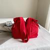 Korean Style Candy Color Canvas Tote With Zipper Closure For Casual Outfits