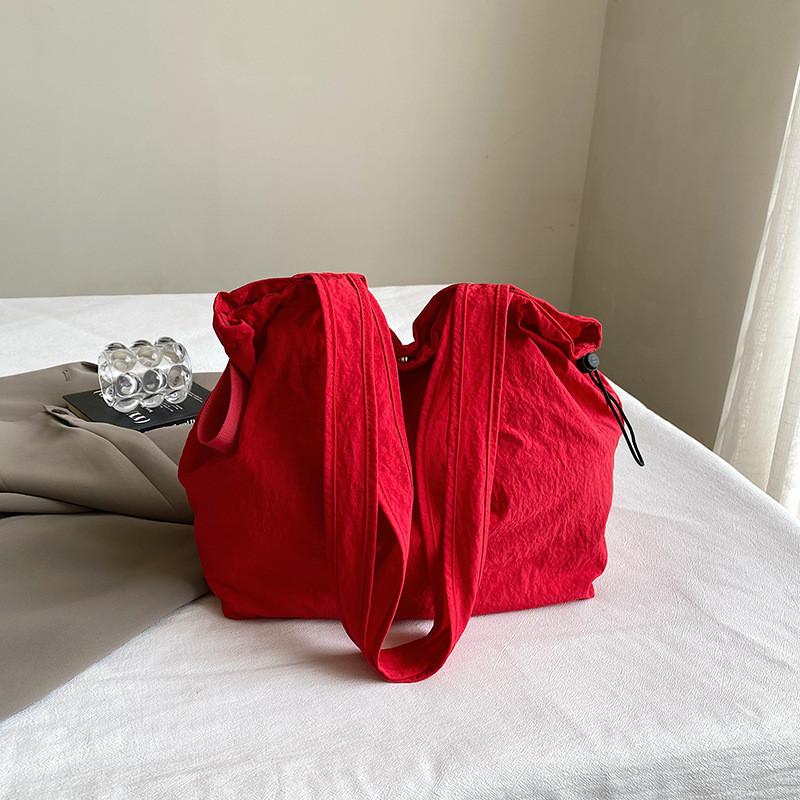 Korean Style Candy Color Canvas Tote With Zipper Closure For Casual Outfits