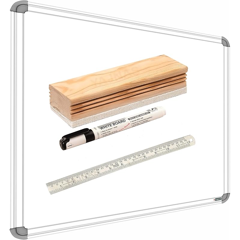 YAJNAS Non Magnetic 1.5X2 feet Double Sided White Board and Chalk Board, One Side White Marker and Reverse Side Chalk Bo