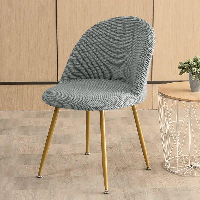 Żakardowy, zakrzywiony pokrowiec na krzesło z krótkim oparciem Polar elastan Spandex narzuty na krzesło do jadalni Elastyczny ochraniacz na siedzenia do salonu w biurze