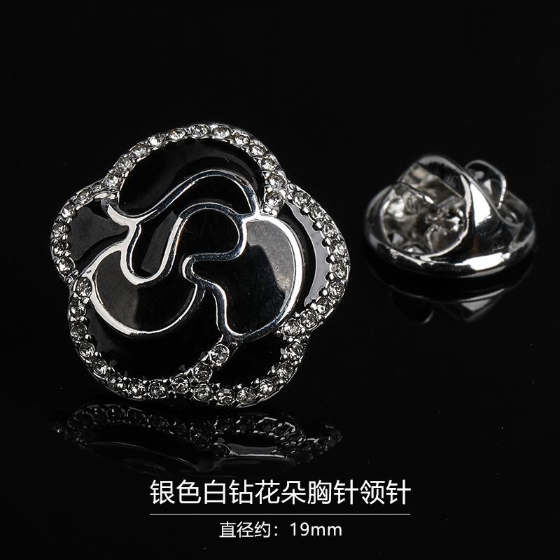 Gift Box Men'S Fashion Temperament Crystal Brooch Collar Pin Suit Brooch Collar Pin Trend Corsage