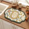 American Vintage Flower Diatoms Mud Drain Mat Kitchen Absorbent Quick Drying Table Mat Household Bowl Plate Drying Mat