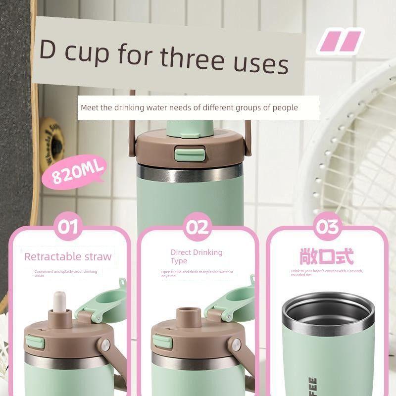 Costa Big Mac Large Capacity Vacuum Cup Large Water Cup Girl 2024 New Stainless Steel Student Carrying Cup