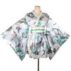 Satin Mini Kimono Dress with Scattered Japanese Yosakoi Cabaret Japanese Clothing X Flowers, Pattern, Yukata, Bathrobe, Women's, Costume, Dress,