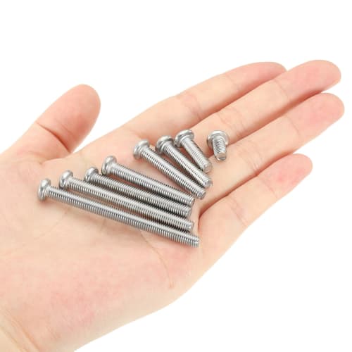 PATIKIL 60pcs M2.5-0.45 x 8mm Round Head Phillips Head Machine Screws, 304 Stainless Steel, 18-8 Full Thread, Pan Head Cross Recessed Drive Screws