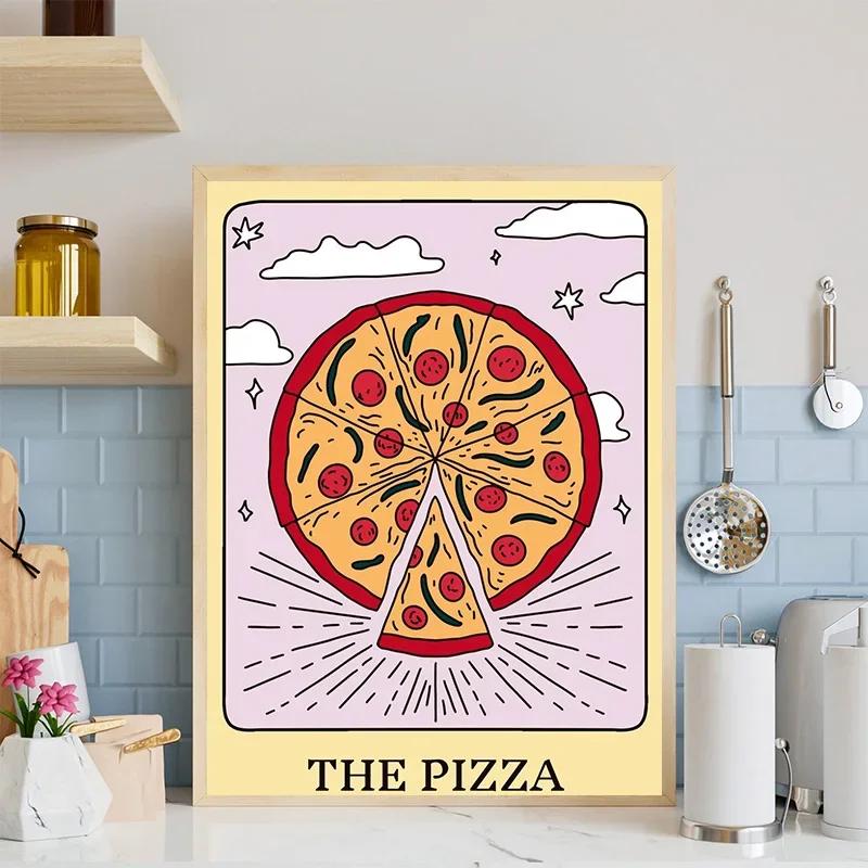 Funky Art Food Card Beer Ice Cream Chocolate Coffee Pizza Posters Canvas Painting Wall Prints Picture for Living Room Home Decor