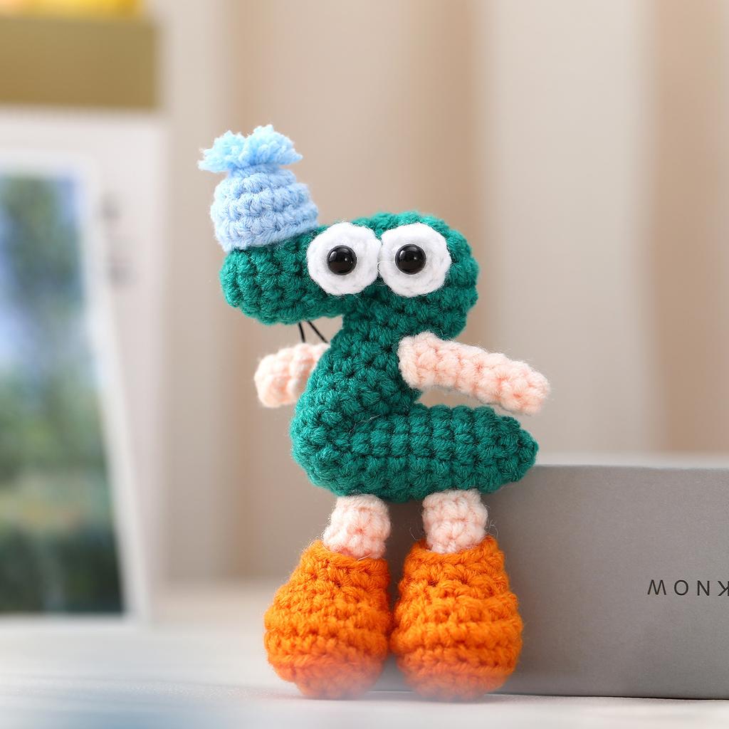 Handmade Crochet Alphabet Keychain, Letter R-Z Knitted Doll Bag Charm,Cute 3D Knitted Letter Pendant, R-Z Alphabet Crochet Keychain