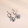 Boucles d'oreilles en forme de cœur en zircone cubique, exquises, couleur argent, pendantes pour femmes, bijoux de fête de mariage