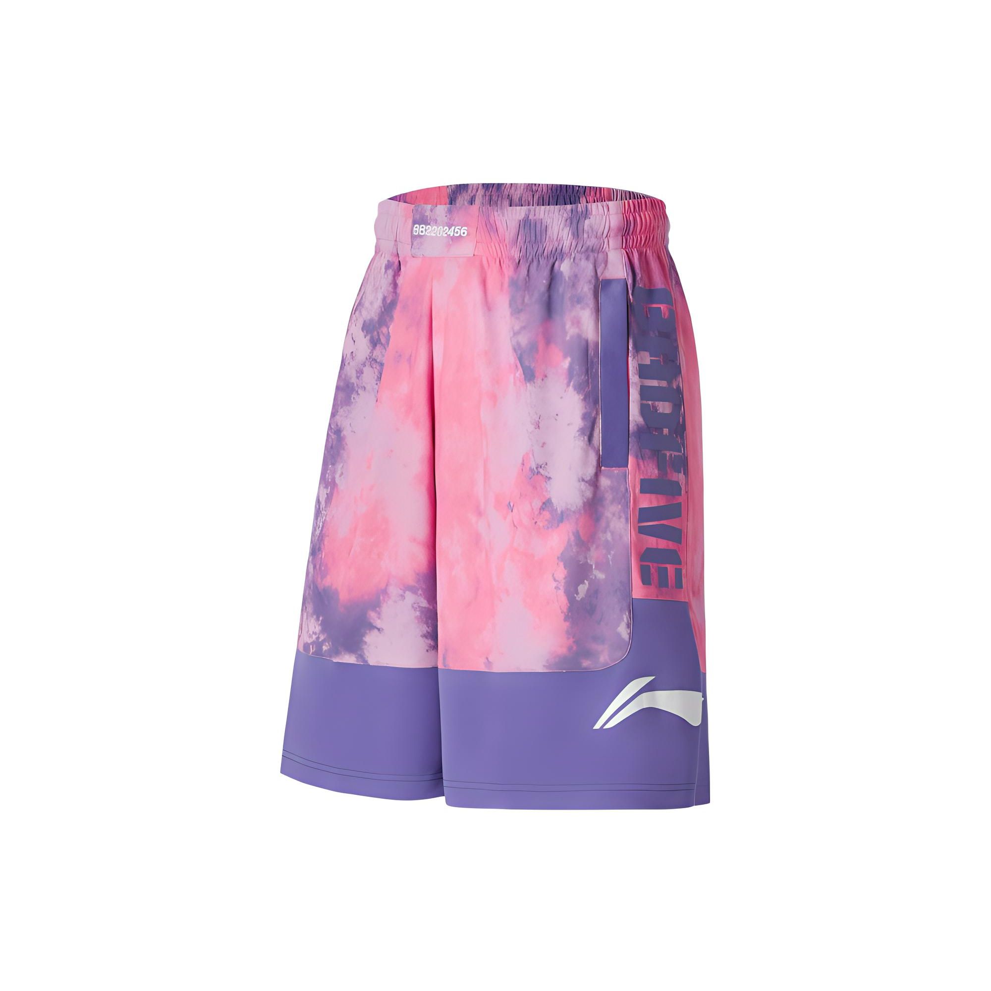 

Li Ning Свободные шорты с принтом, мужские штаны, розовые, фиолетовые, синие, AAPS031-2 XL