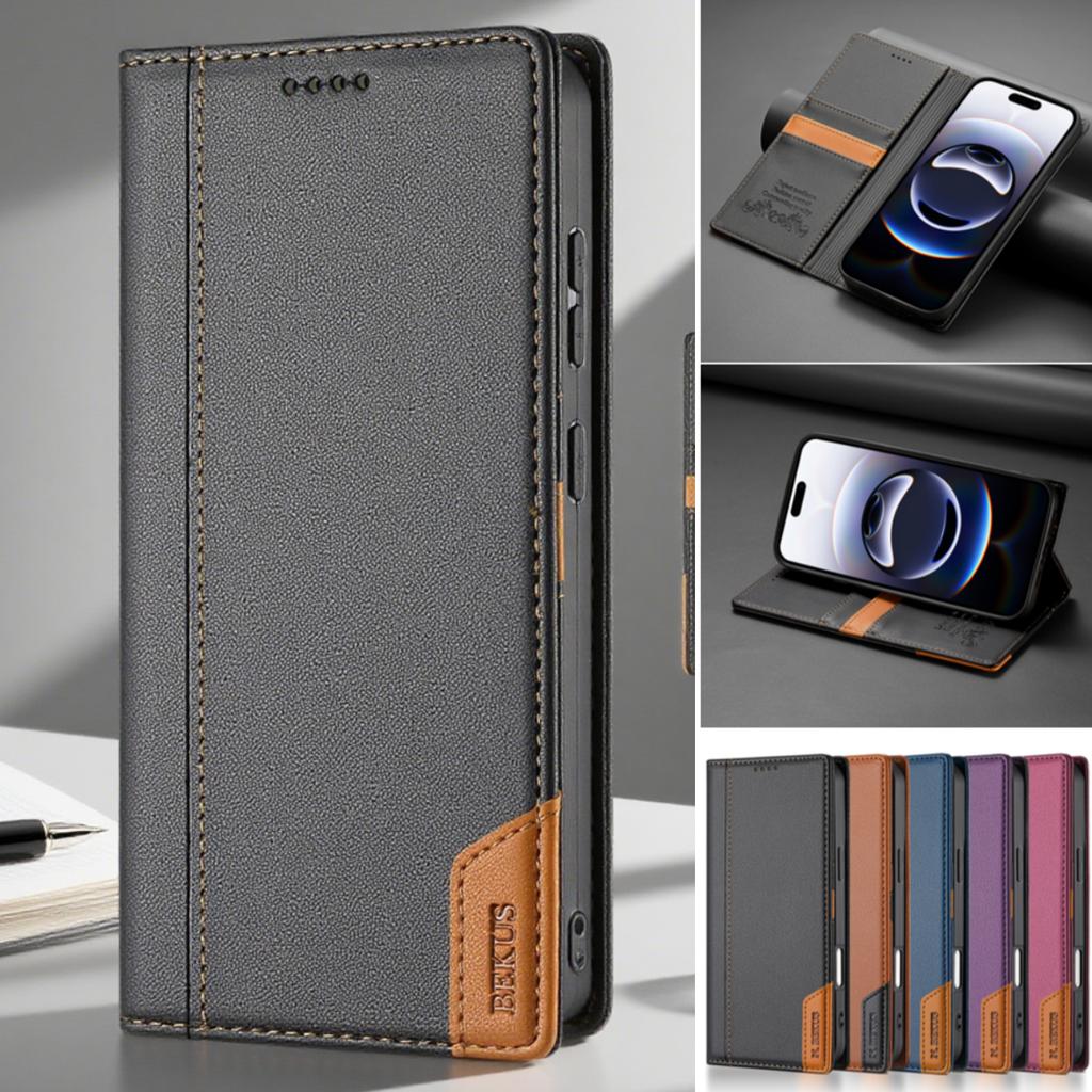 Flip Wallet Case for iPhone 17 Air 16E 16 Pro Max 15 14 13 12 11 XS XR Max SE 8 7 Plus Magnetic Leather Cards Bag Phone Cover