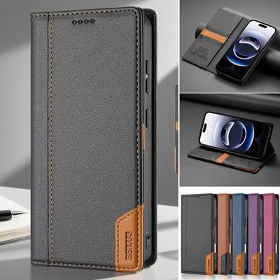 Étui portefeuille à rabat pour iPhone 17 Air 16E 16 Pro Max 15 14 13 12 11 XS XR Max SE 8 7 Plus Cuir Magnétique Sac à Cartes Coque de Téléphone