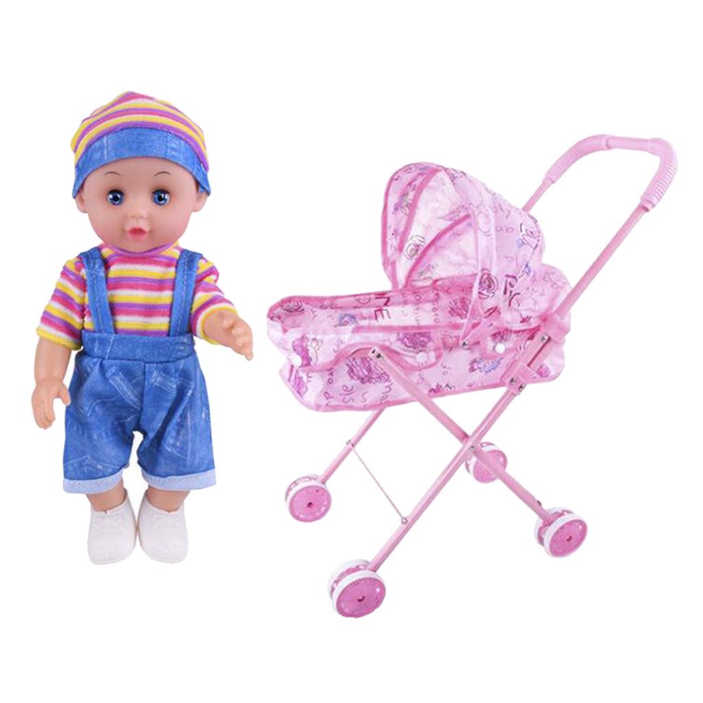 Buy Baby Doll Stroller Toy Simulation Gift Pretend Game with Music