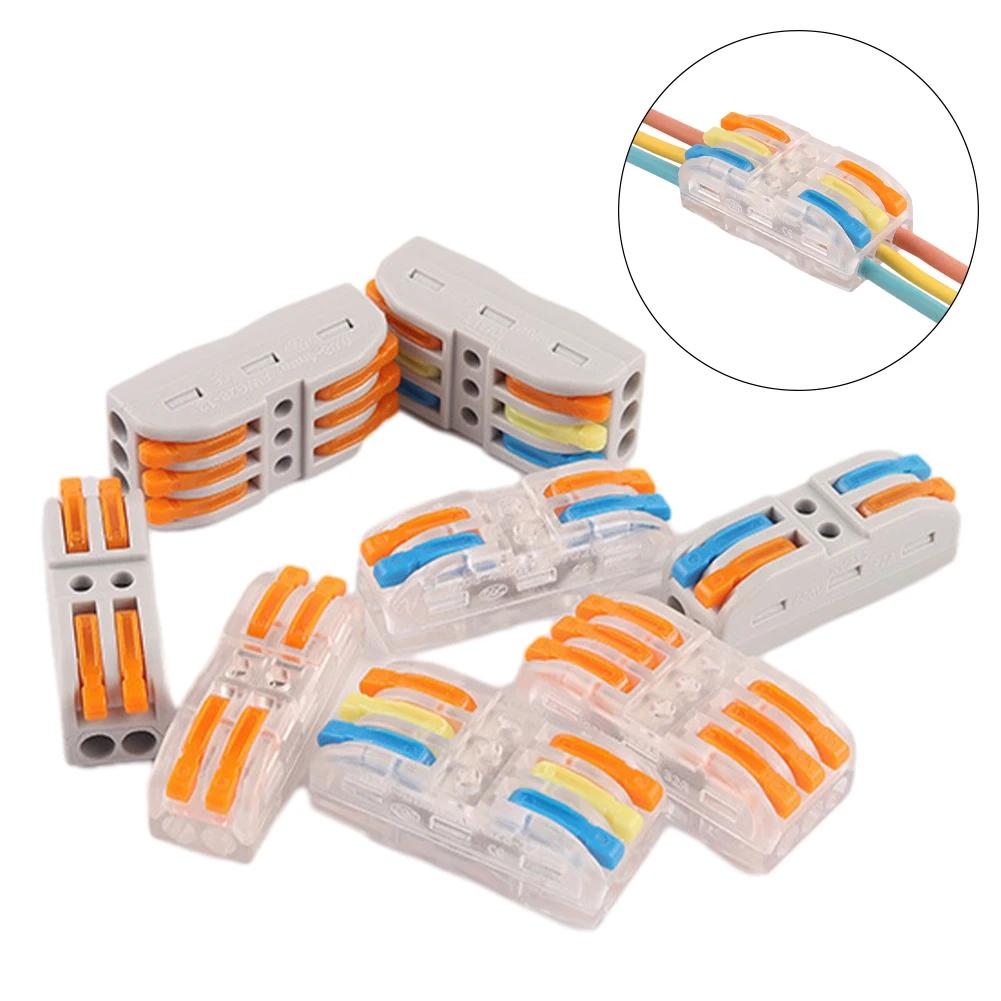 Mini Quick Wire Conductor Connector Universal Compact 2/3 Pin Splicing Push-inTerminal Block 1 in multiple out with fixing Hole