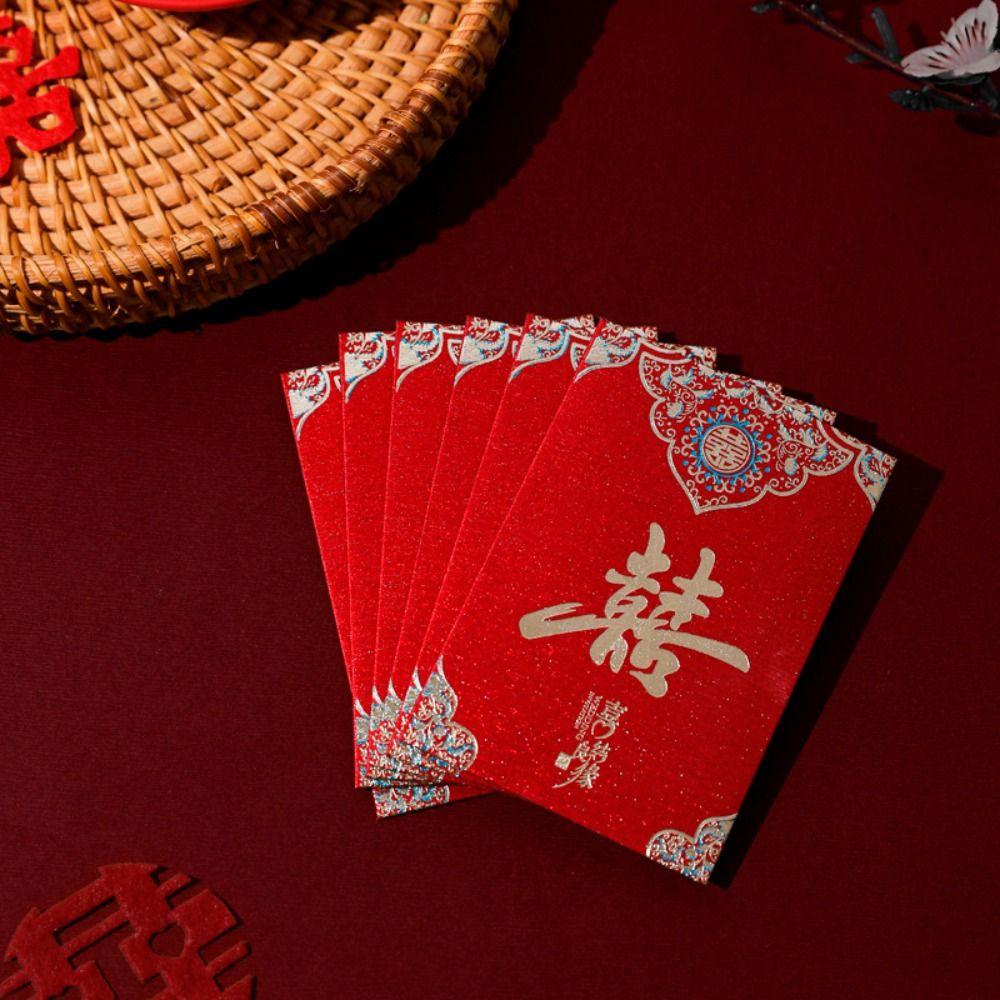 20pcs Best Wishes Red Envelope Multiple Patterns Blessing Bag Traditional HongBao  Chinese Wedding
