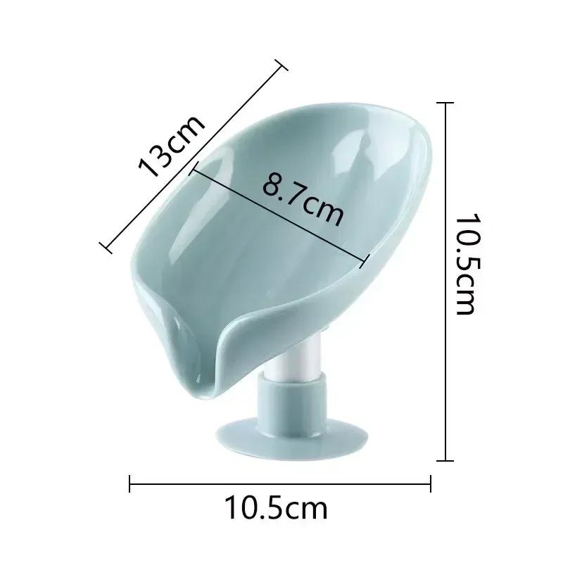 

Leaf-Shaped Suction Cup Soap Dish with Drainage Drying Rack - 1-Pack Bathroom & Kitchen Organizer for Soap & Sponge Storage