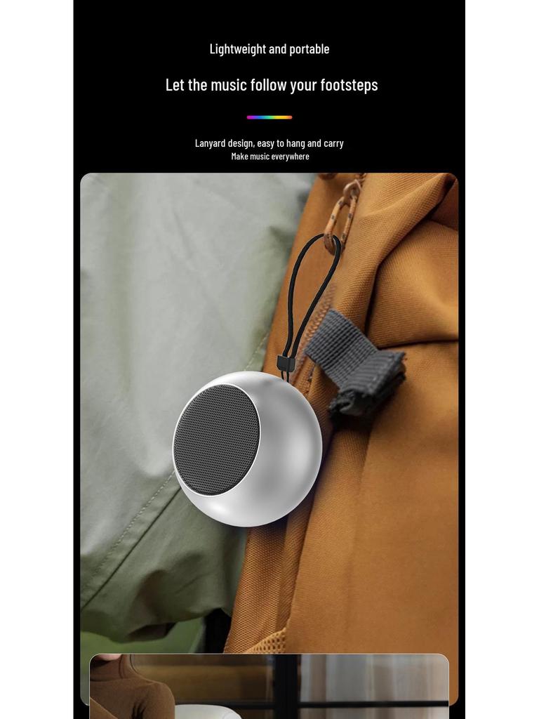 Ultra-Mini Bluetooth Speaker with Series Connection, Heavy Bass, Perfect for Parties, Climbing, and Office Use