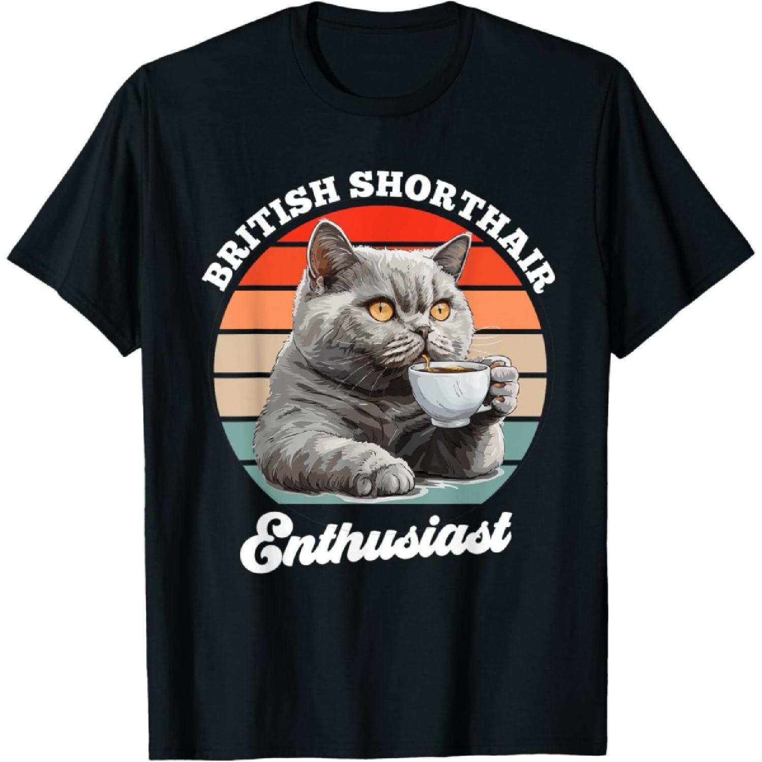 BRITISH SHORT HAIR ENTHUSIAST Cat Mom British Shorthair T-Shirt S
