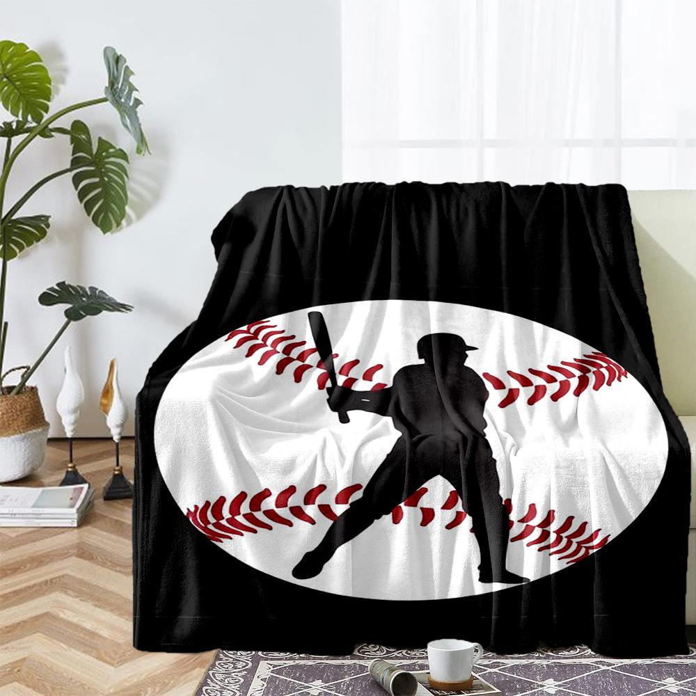 Baseball Theme Printed Blanket - Perfect for Couch, Bed, Travel & Outdoor Use | Machine Washable, Cozy & Durable.