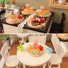 1/12 Simulação de casa de bonecas Bolo Geléia Bebida Bandeja Conjunto Casa de bonecas Mini Comida Sobremesa Ornamento Decoração de casa de bonecas Acessórios