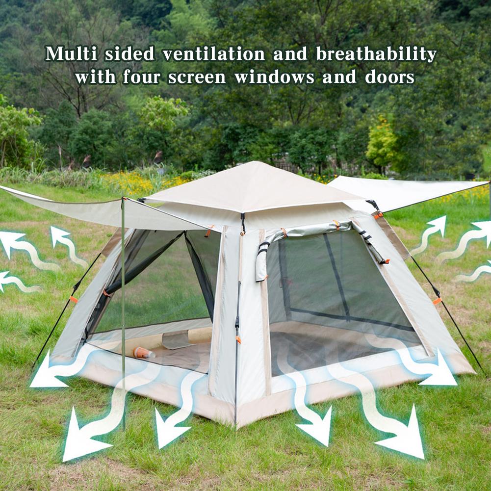 Automatic Quick Open Tent with Canopy Portable Outdoor Rain/Sun Proof Tent for Family Travel Self-drive Camping 3-4/4-6 People