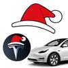 For Tesla Christmas Decoration Stickers For Model Y Santa Hat Front Logo Modification Creative Car Accessories Festive Design