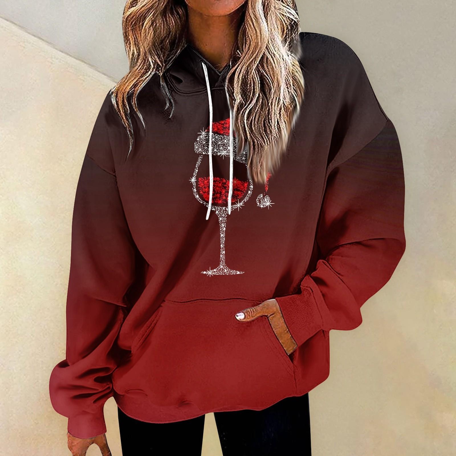 

Женская рождественская принтовая объемная толстовка с завязками и карманом, модный свитер, топы, модная одежда XXXL