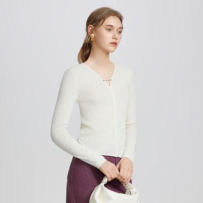 Women's Simple V-Neck Pullover Knit Sweater