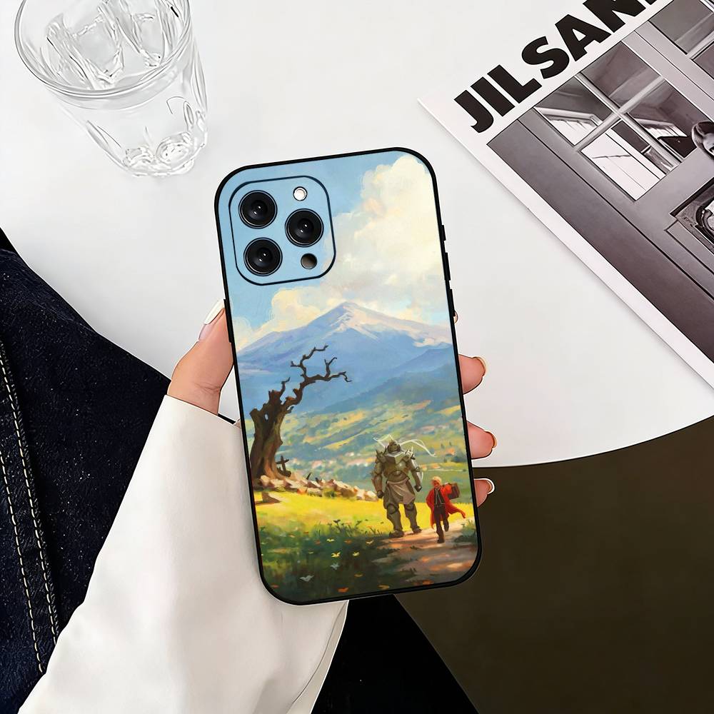 Edward Elric Fullmetal Alchemist Anime Phone Case For iPhone 17, 16,15,14,13,12,11 Plus,Pro Max, Others Soft Black Cover