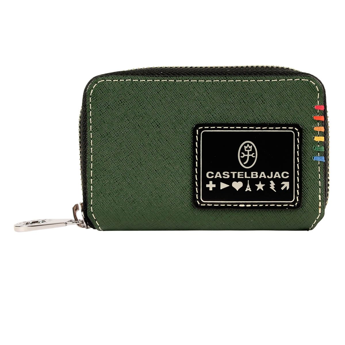 

CASTELBAJAC Key Case 5 Round Zipper Genuine Leather Sort 034612 Men s Pass Card Case Leather Cowhide [05] Green