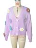 Floral Pattern Button Knit Cardigan - Cute 2024 Loose Long Sleeve Sweater